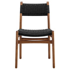 Modway Wynn Rope and Wood Dining Side Chairs - Walnut/Black - 2 Pack-9