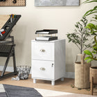 HOMCOM 2-Drawer Letter/A4 Filing Cabinet Lockable with Hanging Bars - White-Painted surface and elevated legs ensure easy cleaning
