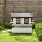 PawHut 47" Chicken Coop Wooden Chicken House Rabbit Hutch with Nesting Box-Material: Fir Wood