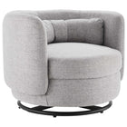 Modway Relish Upholstered Fabric Swivel Chair - Black Light Grey-Swivel Accent Chair