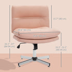 HOMCOM Criss Cross Armless Office Desk Chair - Pink-Tilt function allows rocking back and forth for relaxation