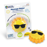 Learning Resources Message Recorder - Sun-Audio Affirmations: Let your kids know you're thinking about them when you record a daily joke, send them off with a sweet affirmation, or share an important reminder with this social-emotional learning toy!