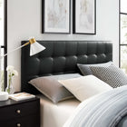 Modway Lily Upholstered Vinyl Full Headboard - Black-Fits full size beds