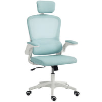 HOMCOM Ergonomic Office Chair with Lumbar Support - Light Green-Dynamic dual-back design provides flexible support, relieving pressure after long hours
