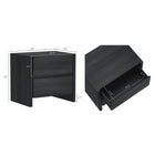 Manhattan Comfort Linda 24" Modern 2-Drawer Nightstand - Charcoal Grey-Minimalist low-profile design with smooth, rounded drawer fronts for a soft modern aesthetic