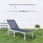 Outsunny Outdoor Lounge Chair - 5-Position Tanning Chair - Dark Blue-Load-bearing, water-safe powder-coated metal frame