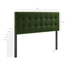 Modway Lily Stain-Resistant Performance Velvet Full Size Headboard - Moss Green-Full Size Headboard