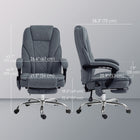 Vinsetto Massage Reclining Office Chair with Adjustable Height and Footrest - Dark Grey-Curved backrest and thick padding provide extra support 