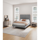 Manhattan Comfort DUMBO Modern 1-Drawer Nightstand and 3-Drawer Dresser Set - Rustic Grey-Includes 4 Full Extension Drawers Designed in Vertical Textured Ribbed Lines.