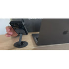 Uncaged Ergonomics RISE Swivel Adjustable Laptop & Phone Stand Riser Bundle - Black-Swivel Laptop Stand raises laptops approximately 7.5 inches off the desk.