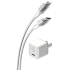 Scosche 30W USB-C Mini Home Charger Cube with 8' Braided Cable - White-30W USB-C Power Delivery offers fast charging and rapid data transfer