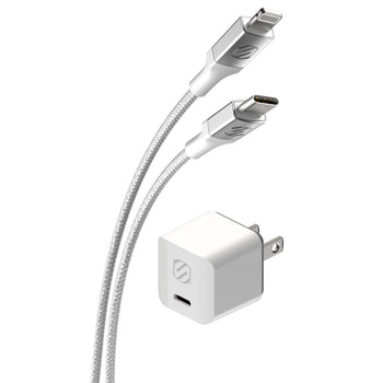 Scosche 30W USB-C Mini Home Charger Cube with 8' Braided Cable - White ...