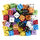 Koplow Games Foam Spot Dice - 1"- Assorted Colours - Bag of 50 -Foam Dice are a great math manipulative