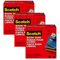 Scotch Book Tape - 1-1/2 in x 15 yd - 3 Rolls-Use for repairing, reinforcing, protecting and covering bound edges and surfaces of books and other paper material
