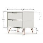 Manhattan Comfort Rockefeller Mid-Century Modern Bedroom Dresser 3-Piece Set - Off White-Includes Spacious Drawers With Simple .75 Gliding Mechanism.