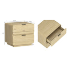 Manhattan Comfort Chrystie Contemporary Modern 2-Piece Dresser and Nightstand Set - Natural-Rich wood grain texture adds natural warmth and dimension, enhancing both contemporary and transitional interiors