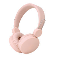 Basic Tech Bluetooth Over The Ear Kids Foldable Headphones - Pink-6 playback hours
