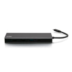 C2G USB-C 9-in-1 Dual Display Docking Station with 60W Power Supply - Black-Supports up to 60W of power delivery to keep your laptop charged