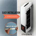 Heat Storm Wave Floor or Wall-Mount 1000W Heater-Built in thermostat 1000 W to 500 W eco-mode with led display shows you what the temperature is and helps regulate the temperature efficiently