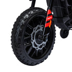 Qaba 12V Aprilia Licensed Battery-Powered Kids Electric Motorcycle - Red-Features like headlights, USB, and light music mimic real motorcycles 