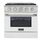 Kucht 30" KNG Series Pro Style Natural Gas Range - Stainless Steel/White-Cook and bake like a pro with the extra-large convection oven that offers 4.2 cu. ft. of capacity, a 5-rack configuration, and an extra-large viewing window