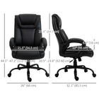 Vinsetto PU Leather Executive Office Chair with Adjustable Height - Black-Adjustable seats can match your desk or your sitting style