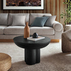 Modway Caspian Round Concrete Coffee Table - Black-MDF Construction