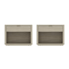 Manhattan Comfort Evelyn 32" Modern 1-Drawer Nightstand 2-Piece Set - Natural-Modern Nightstand for Bedroom and Living Room Use. Set of 2
