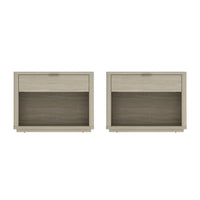 Manhattan Comfort Evelyn 32" Modern 1-Drawer Nightstand 2-Piece Set - Natural-Modern Nightstand for Bedroom and Living Room Use. Set of 2