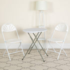Flash Furniture HERCULES Series Plastic Fan Back Folding Chair - White-18 Gauge Steel Frame