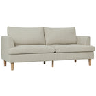 HOMCOM 74" 3 Seater Sofa with Thick Spring Cushions - Beige-Features high-density foam, pocket springs, S-springs, and elastic bands, ensuring soft, non-sagging support