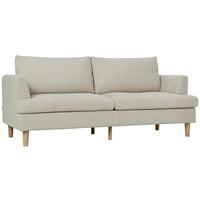 HOMCOM 74" 3 Seater Sofa with Thick Spring Cushions - Beige-Features high-density foam, pocket springs, S-springs, and elastic bands, ensuring soft, non-sagging support