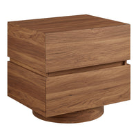 Modway Koval Floating Pedestal 2-Drawer Nightstand - Walnut-Modern 2 Drawer Nightstand
