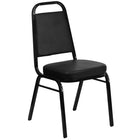 Flash Furniture HERCULES Trapezoidal Back Stacking Banquet Chair in Black Vinyl - Black Frame-Multipurpose Banquet Chair
