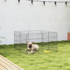 PawHut Foldable Metal Exercise Dog Playpen, Expandable Pet Fence - 8 Panels-Includes four ground stakes for extra stability when used outside during camping