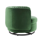 Modway Embrace Tufted Performance Velvet Swivel Chair - Black Emerald-Durable Stain-Resistant Fabric