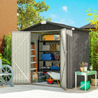 Outsunny Outdoor Metal Garden Shed - 6.5' x 4' - Light Grey-Includes 4 vents for enhanced airflow, keeping your tools dry and rust-free

