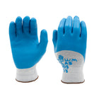Atlas Knuckle Coated Natural Rubber Latex Rough Grip Glove - Poly/Cotton Liner - Blue/Grey - Medium -10-gauge seamless knit poly/cotton liner