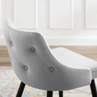 Modway Adorn Performance Velvet Counter Stool - Light Gray-Durable Stain-Resistant Fabric