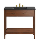 Modway Zaire 36" Bathroom Vanity - Walnut/Black-Assembly Required