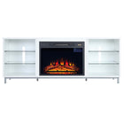 Manhattan Comfort Brighton 60" Modern Fireplace - Black and White - Set of 2-Modern Electric Fireplace for Indoor Living Room Usage