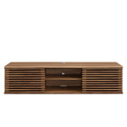 Modway Render 60" Wall-Mount Media Console TV Stand - Walnut-Drywall Friendly Mounting Cleat