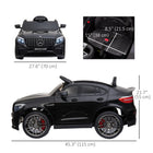 Aosom 12V Mercedes Benz AMG GLC63S Coupe Kids Electric Ride-On Car - Black-Comes with functioning front and rear lights 
