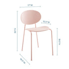 Modway Palette Dining Side Chair - Pink - 2 Pack-Powder Coated Metal Legs