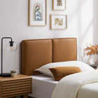 Modway Lindee Vegan Leather Twin Headboard - Tan-Dense Foam Padding