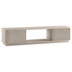 Hudson&Canal Dorian TV Stand for TV's up to 78" - Alder White-Features two fluted doors with enclosed open-storage cabinets