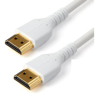 StarTech Slim HDMI Cable - 6' - White-Premium Certified HDMI 2.0 with Ethernet: HDMI cable supports 4K visuals and immersive audio, delivering 4K 60Hz (up to 4096x2160p), 18Gbps bandwidth, HDR10, ultra-wide aspect ratios, and 32-channel surround sound including Dolby Atmos and TrueHD