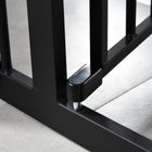 PawHut 29"-32" Pet Gate with Door Pressure Fit Dog Gate for Stairs - Black-Adjustable width between 29.1" (74 cm) and 31.5" (80 cm), fits different doorways and frames