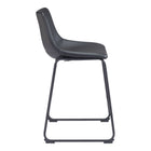 Zuo Smart Counter Stool - Black - Set of 2-Dimensions: 21.3" L x 18.9" W x 34.6" H