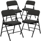 Flash Furniture HERCULES Series Curved Triple Braced & Double Hinged Black Patterned Fabric Metal Folding Chair-300 lb. Weight Capacity